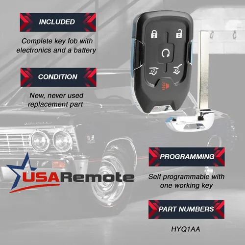 Miniatura 3 de Llavero inteligente con entrada sin llave compatible con 2015-2020 Chevy Suburban/Tahoe/GMC Yukon + Yukon XL (HYQ1AA, 13580802)