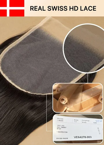Miniatura 6 de Triippy Raw Hair 13x4 HD Lace Closure Body Wave #613 Blonde Color More Less Shedding than Regular Virgin Hair,0.10mm Ultra-Thin 13x4 Swiss Real HD