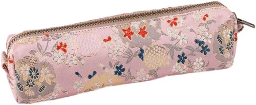 Oyachic Estuche para lápices de bordado, bolsa para lápices de flores, caja para bolígrafos, bolsa organizadora para cosméticos, maquillaje para