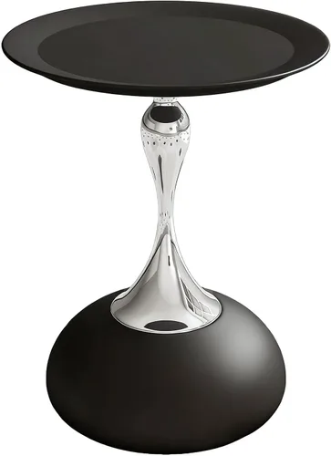 Miniatura 11 de Mesa auxiliar redonda de metal, mesa de pedestal moderna, mesas de bebidas de esquina, mesa auxiliar de acento mesita de noche para sala de estar