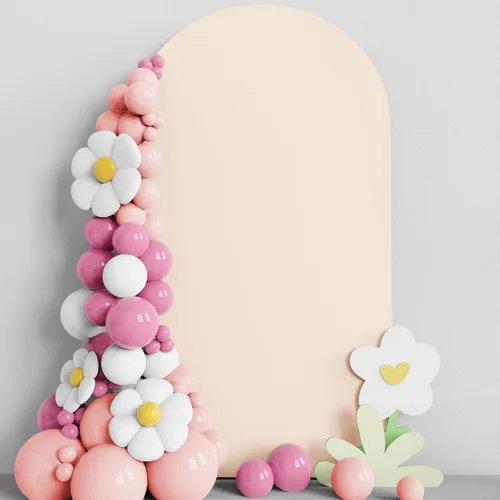 Miniatura 12 de Asee'm Cubierta de arco de boda de 6 pies, color beige, ajustada, cubierta de elastano ajustable de 2 caras, cubierta de fondo para decoración