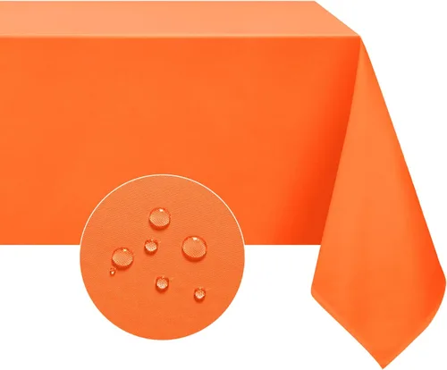 Miniatura 14 de Softalker Mantel rectangular, impermeable y resistente a las manchas, de tela, sin arrugas, lavable, cubierta de mesa de poliéster de 6.19 onzas por