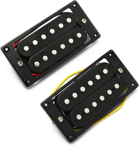 Miniatura 3 de Pastilla Humbucker de guitarra eléctrica con imán de cerámica de doble bobina, piezas de repuesto para cuello y puente, juego de 2 piezas