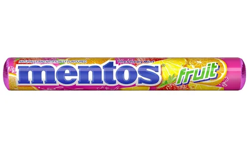 Miniatura 3 de Mentos Rollo de caramelo de menta masticable, fruta, 14 piezas por rollo (paquete de 1)