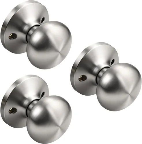 Miniatura 26 de KNOBWELL Paquete de 8 pomos de puerta de privacidad para baño y dormitorio, pomo de puerta negro mate con cerradura, cerradura de manija de puerta