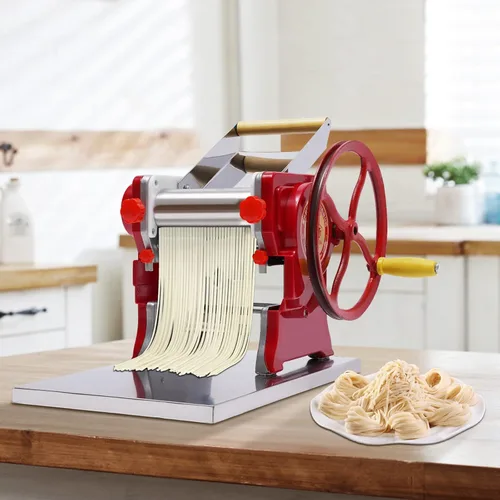 Máquina para hacer pasta, máquina manual de fideos para pasta con rodillos, ajustes de grosor ajustables, máquina de pasta de acero inoxidable,