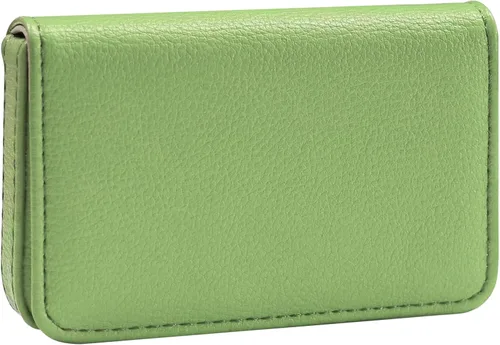 Miniatura 22 de Cartera con bloqueo RFID - Tarjetero minimalista de cuero para negocios, 12-verde, Pequeña, Slim