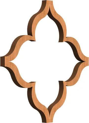 Miniatura 5 de 7 3/8 pulgadas de ancho x 7 3/8 pulgadas de alto x 3/8 pulgadas de alto, paneles de pared de madera con calado decorativo extra pequeño, roble rojo