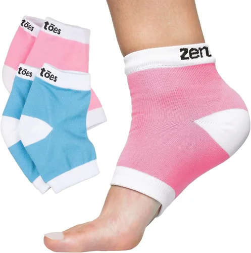 Miniatura 13 de ZenToes Calcetines hidratantes para el talón, 2 pares de calcetines de spa con forro de gel para curar y tratar talones secos y agrietados mientras