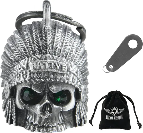 Miniatura 10 de Dream Apparel Campanas de motocicleta para motociclistas, accesorios de campanas pesadas y llavero para la suerte Viaja para vivir