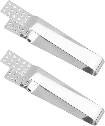 Luxshiny 2 pinzas de acero inoxidable para bolsitas de té, mini pinzas para bolsitas de té, exprimidor de azúcar, para té, cubitos de hielo, azúcar