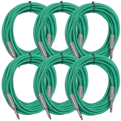 Miniatura 38 de Seismic Audio Cables de guitarra para altavoces, cables de guitarra TS de ¼ pulgadas, 3 pies, multicolor, paquete de 6 Color múltiple