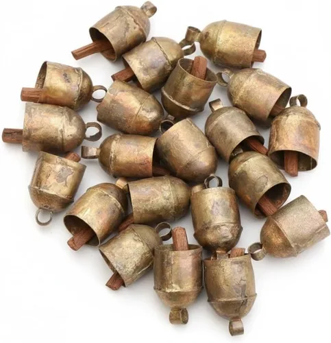 Cascabeles sueltos para manualidades, árbol de Navidad, bruja tibetana, campanas de latón decorativas, cencerro, 5 piezas