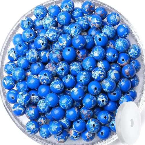 Miniatura 13 de QINJIEJIE 105 piezas de cuentas de piedra de 7 chakras de 8 mm, cuentas naturales redondas sueltas de gemas para pulseras, cuentas de cristal