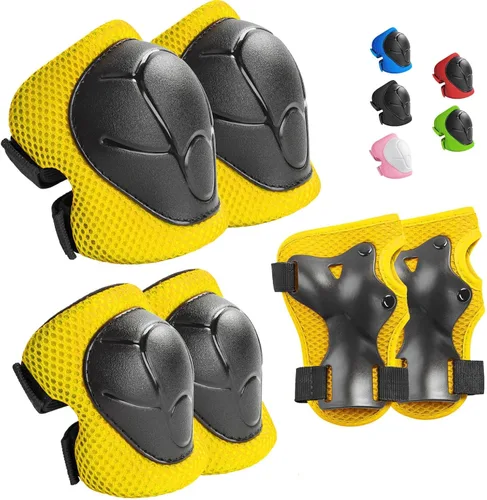 Miniatura 23 de Wemfg - Juego de protección para niños, rodilleras para niños de 3 a 14 años, rodilleras y coderas con protectores de muñeca 3 en 1 para patinaje