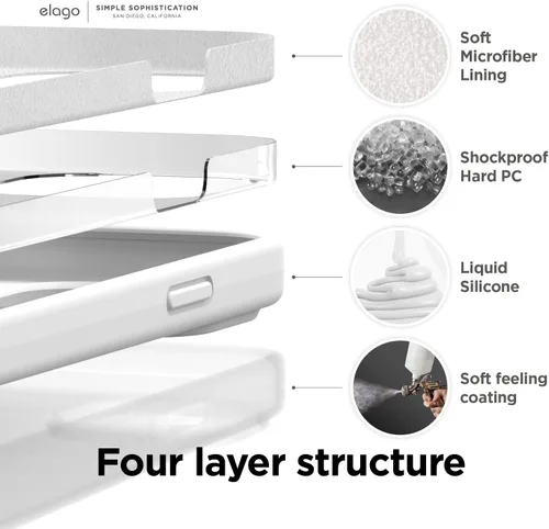 Miniatura 5 de elago Funda compatible con iPhone 14 Pro Max, de silicona líquida, funda protectora de cuerpo completo, a prueba de golpes, funda delgada