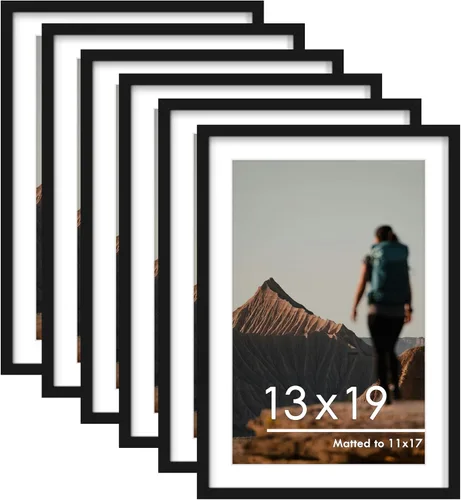 Miniatura 10 de PEALSN - Juego de 6 portarretratos de 5 x 7 pulgadas para fotos de 4 x 6 pulgadas con paspartú/5 x 7 pulgadas sin paspartú, para montaje en Negro