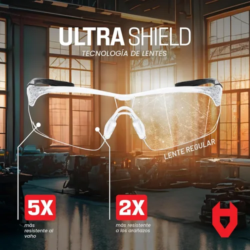 Miniatura 5 de NoCry Gafas de Tiro Transparentes para Hombres con Lentes Envolventes Antivaho y Resistentes a los Arañazos — Anteojos de Seguridad ANSI Z87