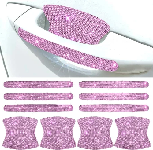 Miniatura 11 de BetterJonny 10 unidades de protector contra arañazos de cristal, protector contra arañazos de diamantes para coche para mujeres y niñas (plata)