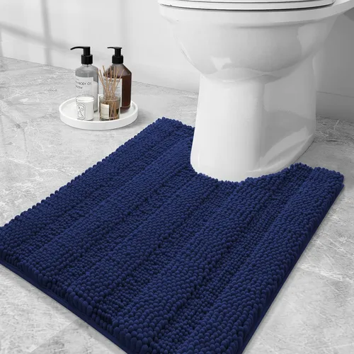 Miniatura 109 de Grandaily Alfombras de baño de felpilla a rayas de 24 x 16 pulgadas, extra gruesas y suaves, absorbentes, parte trasera de goma, alfombra de ducha