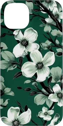 Miniatura 15 de White Dogwood Flower Pattern Green Black & White Case for iPhone 17