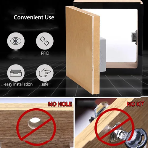 Miniatura 7 de Sensor de tarjeta IC con batería, cerradura digital para gabinete, cerradura de cajón, cerradura inteligente para gabinete, sin llave, cerradura