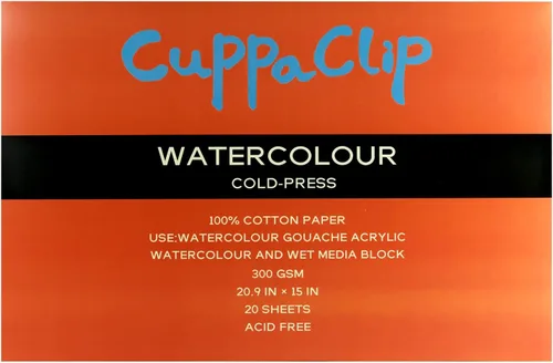 Miniatura 11 de CuppaClip Bloque de Papel de Acuarela de Algodón Puro Libreta de Papel de Arte 300GSM(140LB) Libre de Ácido 20 Hojas Suministros de Arte de Acuarela