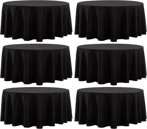Miniatura 19 de Paquete de 2 manteles redondos de 90 pulgadas, manteles lavables de poliéster de lino decorativo para la mesa del comedor, banquetes, fiestas
