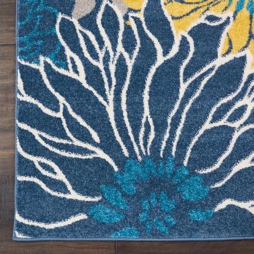 Miniatura 6 de Nourison Passion - Alfombra azul, de 6 pies, 7 pulgadas x 9 pies, 6 pulgadas, floral, campestre, fácil de limpiar, no desprende pelo