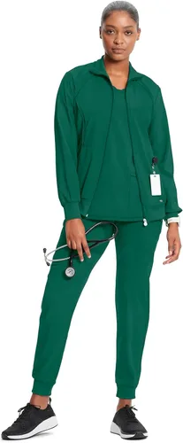 Miniatura 100 de Infinity by Cherokee 2391A - Chaquetas médicas con cremallera frontal para mujer, tela elástica en 4 direcciones