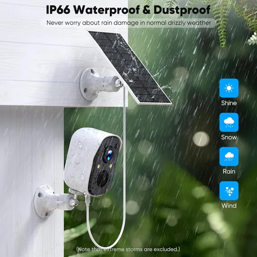 Miniatura 7 de Cámaras de seguridad solar Sofiwaa inalámbricas para exteriores, cámara solar 2K inalámbrica para el hogar, 2.4GHz WiFi, visión nocturna a
