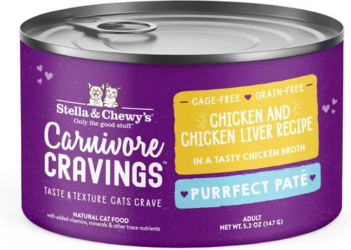 Miniatura 11 de Stella & Chewy's Carnivore Cravings Purrfect Paté - Alimento húmedo prémium sin granos para gatos, receta de atún y calabaza, alto en proteínas