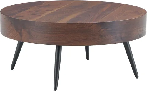 Miniatura 15 de Mesa de centro rectangular rústica de 47.24 pulgadas MDF con patas de metal para sala de estar, comedor, dormitorio, oficina A-rectángulo-marrón