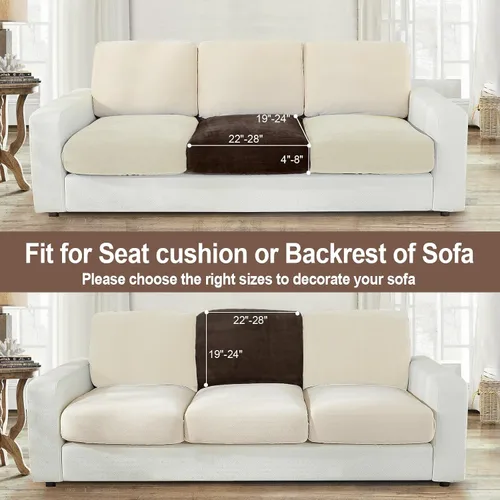 Miniatura 4 de NAISI Fundas de cojín de sofá 1 pieza de terciopelo elásticas para asiento de sofá o fundas para respaldo de sofá, fundas suaves individuales