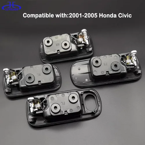 Miniatura 4 de 4 piezas de manijas interiores para puertas para Honda Civic 2001 2002 2003 2004 2005, para puerta delantera, puerta trasera, lado izquierdo