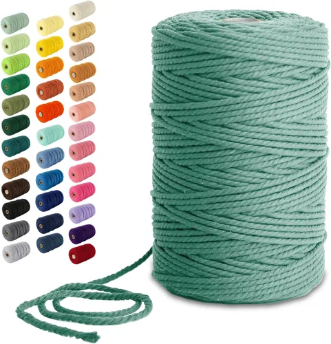 Miniatura 76 de Nook Theory - Cuerda de macramé de 3 mm, 220 yardas de cuerda de algodón, hilo de 4 mm y 5 mm, cuerda para manualidades, perfecta para colgantes