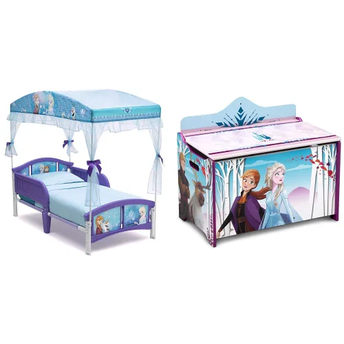 Miniatura 9 de Delta Children Cama Infantil con Dosel, Princesa de Disney y Organizador de Almacenamiento de Juguetes Diseño y Almacenamiento de 6 Compartimientos