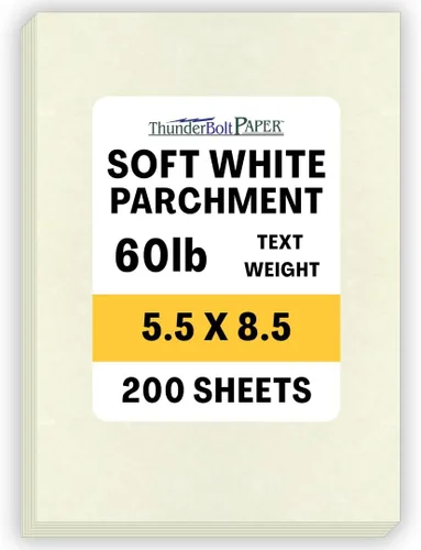 Miniatura 11 de 50 hojas de papel de pergamino blanco suave 60# (= enlace 24) – 8.5 x 14 pulgadas tamaño legal – 60 libras no es peso de tarjeta – Semblance