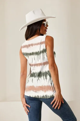 Miniatura 6 de Lindas camisetas de verano para mujer, estilo casual, sin mangas, ajuste holgado, cuello redondo, con anillo en O