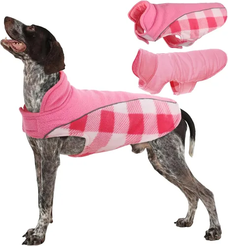 Miniatura 23 de Kuoser - Abrigo reversible para perros para climas fríos, abrigo de invierno impermeable reflejante para mascotas, abrigo para perros a cuadros