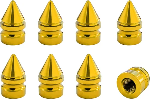 Miniatura 14 de Ziciner 4 tapas de válvula de neumático de automóvil, accesorios de aleación de aluminio con pinchos, cubiertas de vástago de rueda a prueba de Verde