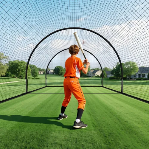 Miniatura 83 de VEVOR Jaula de bateo de béisbol, red profesional de entrenamiento de bateo de béisbol de sóftbol, resistente, resistente, cerrada, de polietileno
