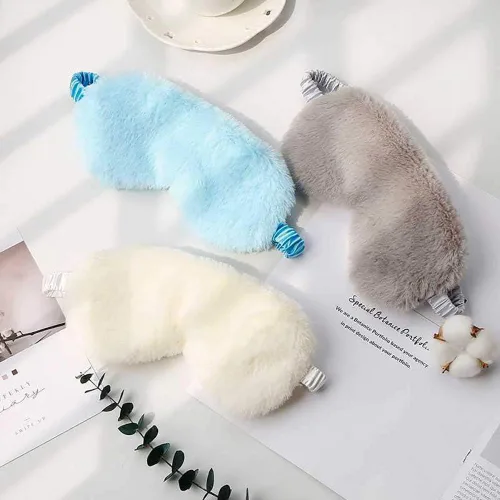 Miniatura 5 de RAYNAG Paquete de 4 mascarillas esponjosas para dormir, con venda suave y sedosa en la espalda, regalos acogedores para mujeres y hombres, viajes