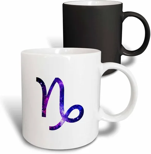 Miniatura 9 de 3dRose Capricorn star sign - goat zodiac glyph astrological horoscope symbol 11oz Two-Tone Black Mug