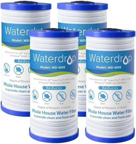 Miniatura 12 de Waterdrop AP810 - Filtro de agua de repuesto para toda la casa para 3M® Aqua-Pure AP810, AP801, AP811, Whirlpool® WHKF-GD25BB, WHKF-DWHBB, 10 x 4.5