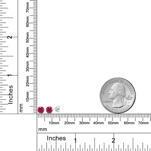 Miniatura 44 de Gem Stone King Aretes redondos de plata de ley 925 con piedra natal de 0.157 in para mujer