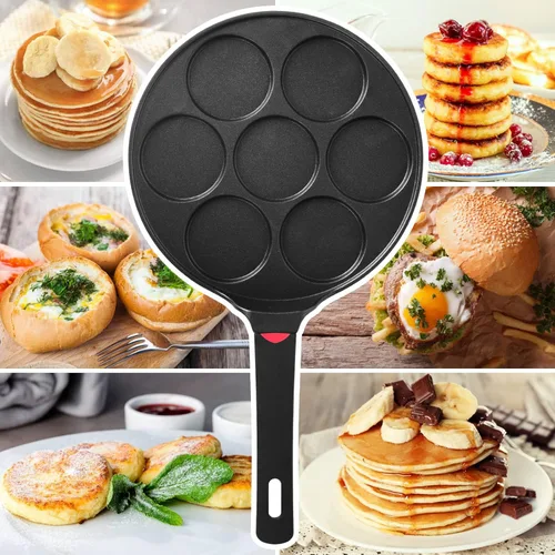 Miniatura 5 de Sartén para hacer panqueques antiadherente compatible con inducción, 10.5 pulgadas Mini sin adherencia de plata dólar parrilla Blini plancha
