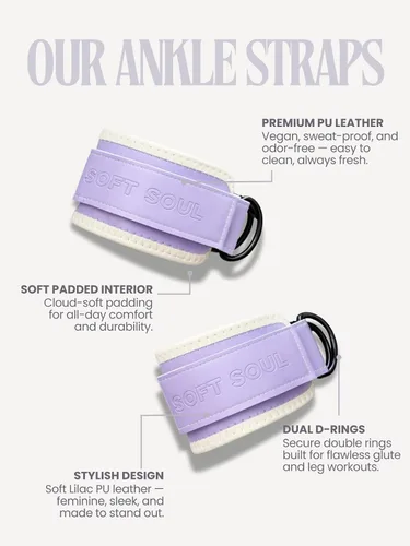 Miniatura 2 de Correas de tobillo para mujer con máquina de cables - Ajustable (par) con anillo en D para patadas de glúteos, rizos de piernas, empujes de cadera