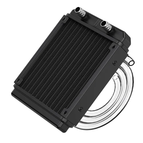 Clyxgs Radiador de refrigeración por agua, radiador intercambiador de calor de aluminio de 12 tubos con tubo para PC CPU, computadora, sistema de 12