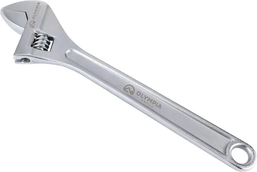 Miniatura 13 de Olympia Tools Llave ajustable de 15 pulgadas, acero forjado de alta resistencia, cromado, mandíbulas mecanizadas de precisión, resistente a